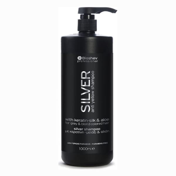 bioshev_professional_shampoo_silver_with_keratin_silk_aloe_1000ml BIOSHEV SILVER SHAMPOO ΜΕ ΚΕΡΑΤΙΝΗ & ΑΛΟΗ 1000ml - Image 1