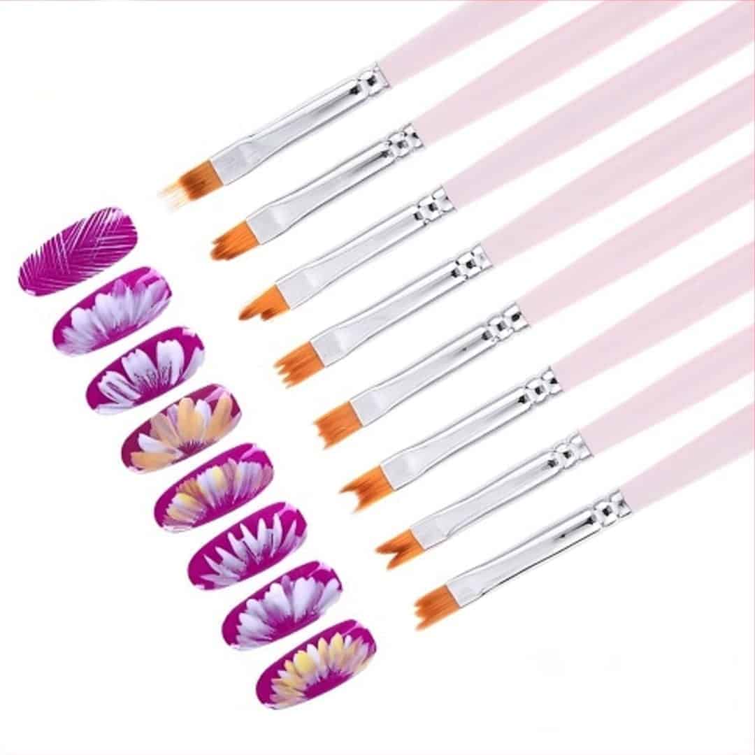 Πινελο σετ ροζ ομπρε 1 ΠΙΝΕΛΑ NAIL ART ΓΙΑ ΟΜΠΡΕ ΣΕΤ 8 ΤΜΧ - Image 1
