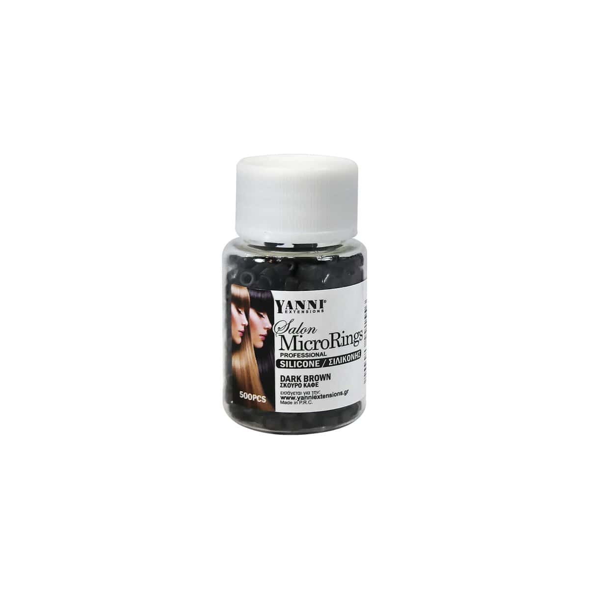 21168-1 MICRO RINGS ΣΙΛΙΚΟΝΗΣ ΣΚΟΥΡΟ ΚΑΦΕ 500τμχ - Image 1