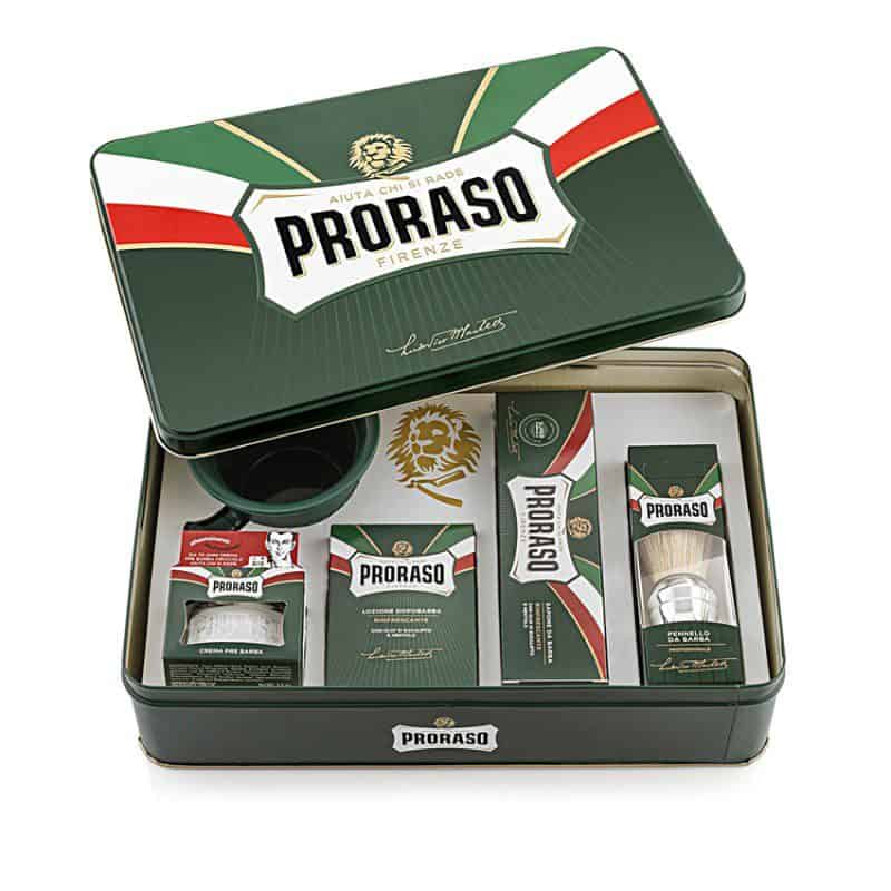 19039-1 PRORASO ΕΥΚΑΛΥΠΤΟΣ CLASSIC KIT (pre shave 100ml, κρέμα 150ml, after shave 100ml, πινέλο, μπόλ) - Image 1