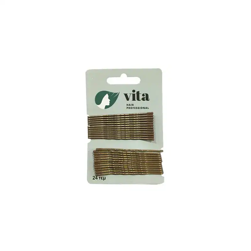 vita-hp-70-70-mm-24- VITA HAIR PROFESSIONAL ΤΣΙΜΠΙΔΑΚΙΑ ΜΑΛΛΙΩΝ ΚΑΣΤΑΝΟ 70mm 24τμχ - Image 1