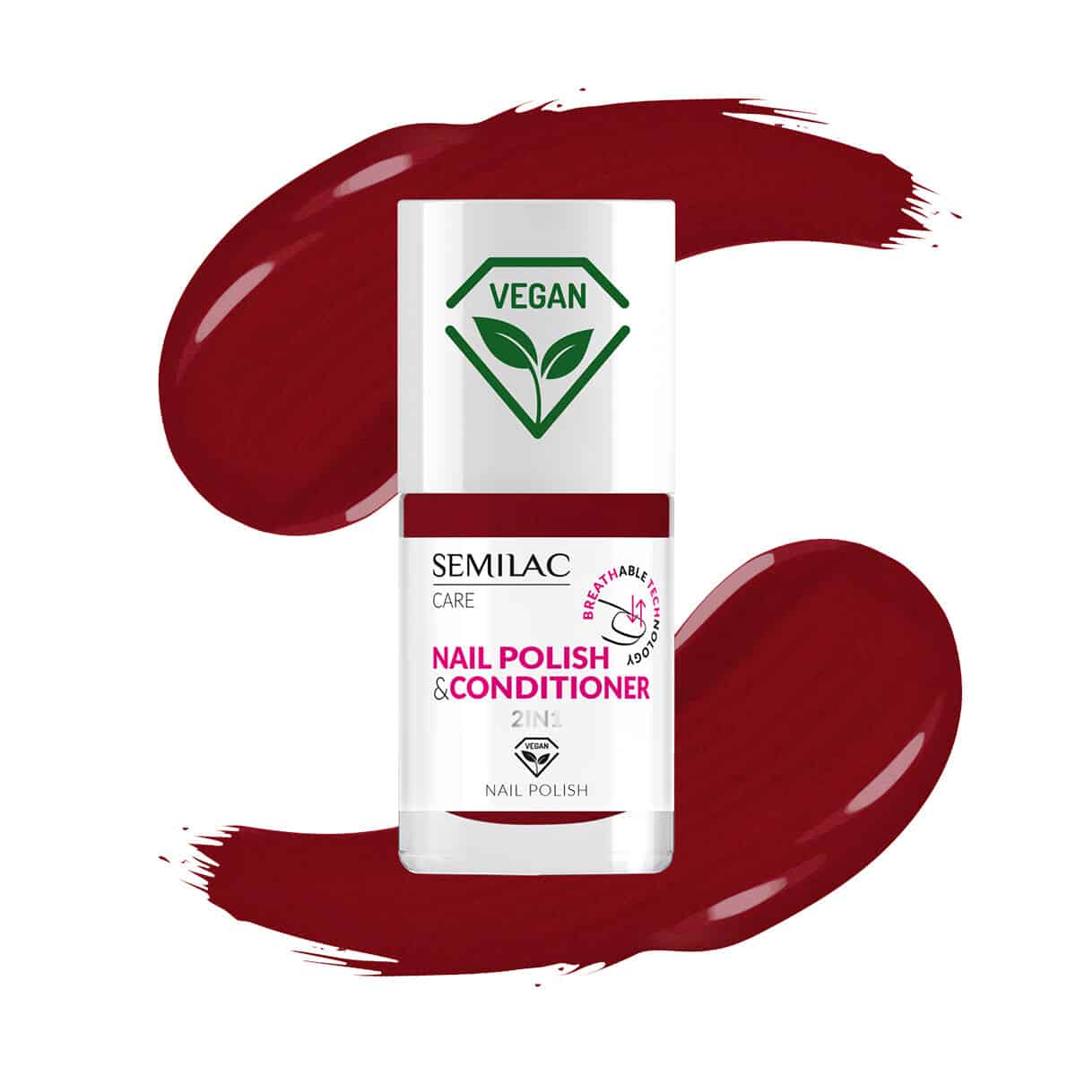 018 SEMILAC 2in1 BREATHABLE CLASSIC NAIL POLISH WITH CONDITIONER 7ml 018 χρωματιστό βερνίκι νυχιών με conditioner 7ml breathable 2in1 2 σε 1 Semilac