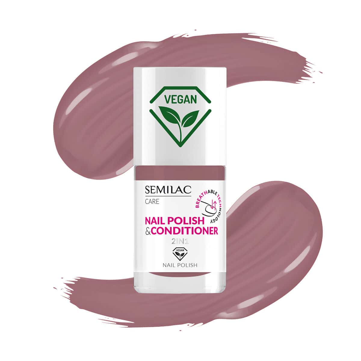 032 SEMILAC 2in1 BREATHABLE CLASSIC NAIL POLISH WITH CONDITIONER 7ml 032 χρωματιστό βερνίκι νυχιών με conditioner 7ml breathable 2in1 2 σε 1 Semilac
