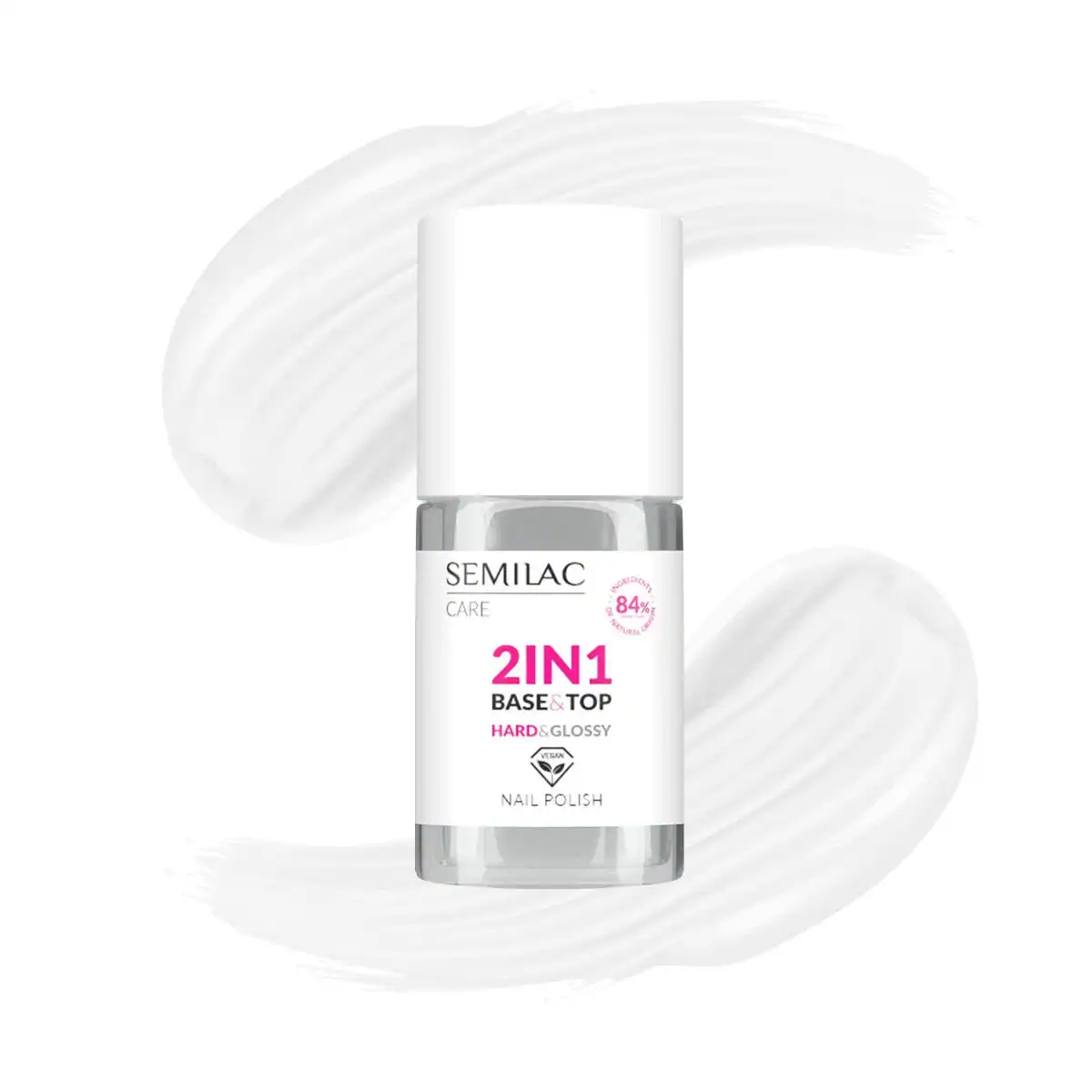 SEMILAC BASE/TOP 2IN1 HARD & GLOSSY FOR CLASSIC NAIL POLISH 7ml vegan βερνίκι νυχιών Base/Top Coat 2in1 Hard & Glossy 7ml Semilac
