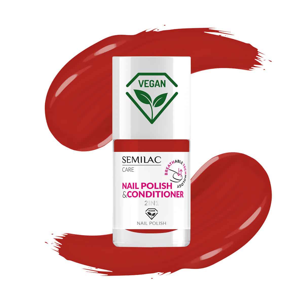 017 SEMILAC 2in1 BREATHABLE CLASSIC NAIL POLISH WITH CONDITIONER 7ml 017 χρωματιστό βερνίκι νυχιών με conditioner 7ml breathable 2in1 2 σε 1 Semilac