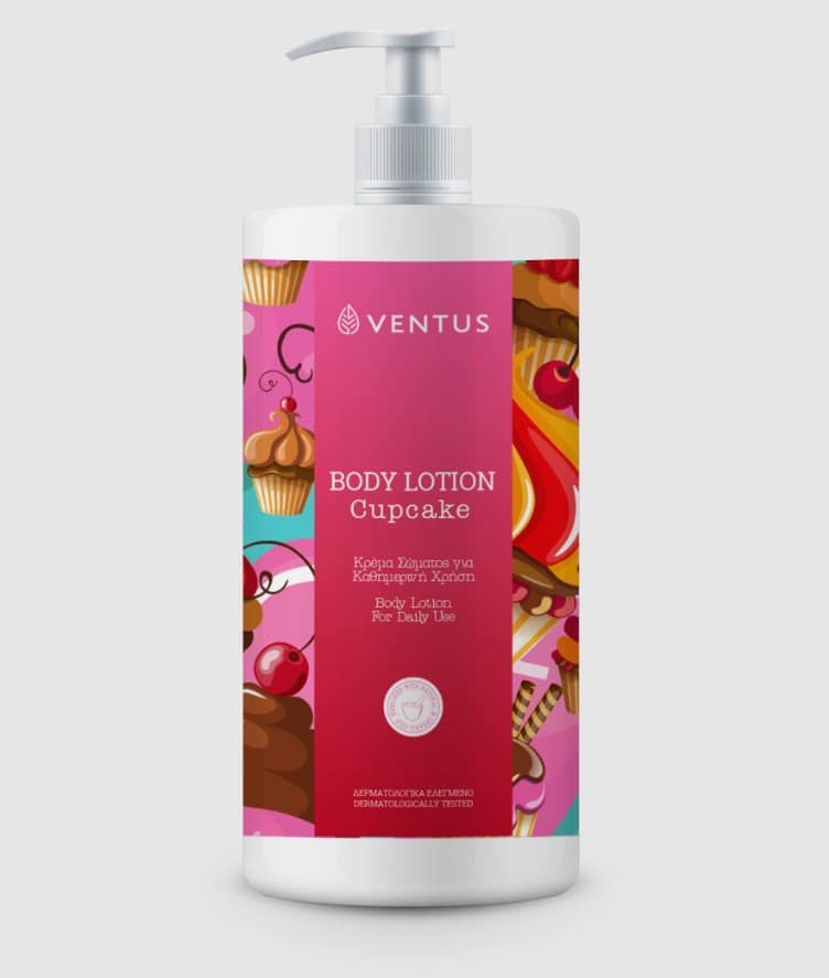 BODY LOTION VENTUS CUPCAKE 1000ml body lotion κρέμα χεριών σώματος καθημερινή χρήση IMEL ventus cupcake 1000ml