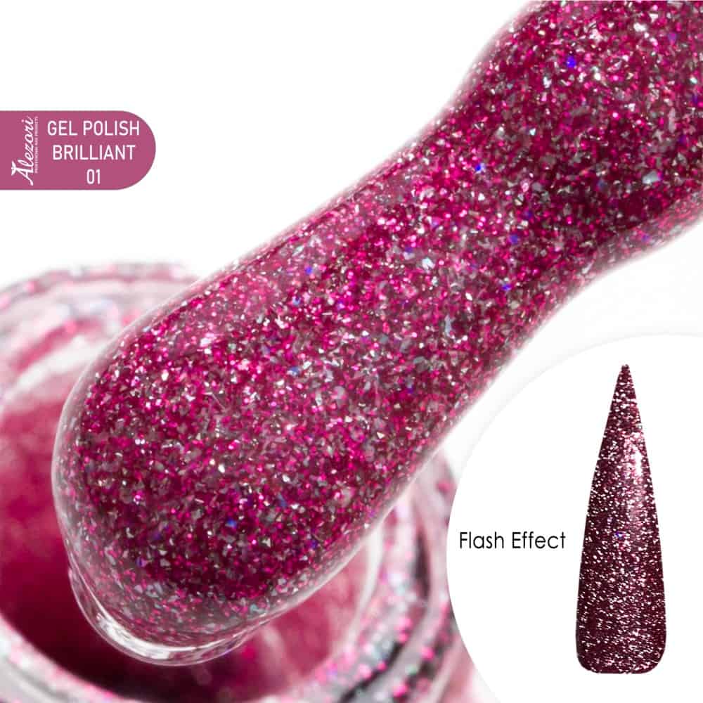 GEL POLISH BRILLIANT 01_HEMA-1000x1000 GEL POLISH BRILLIANT (FLASH EFFECT) 01 15ml. - Image 1