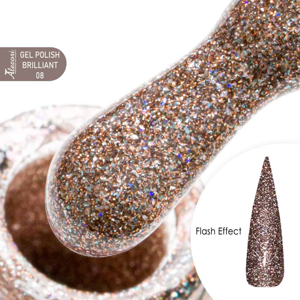 GEL POLISH BRILLIANT 08_HEMA-1000x1000 GEL POLISH BRILLIANT (FLASH EFFECT) 08 15ml. - Image 1