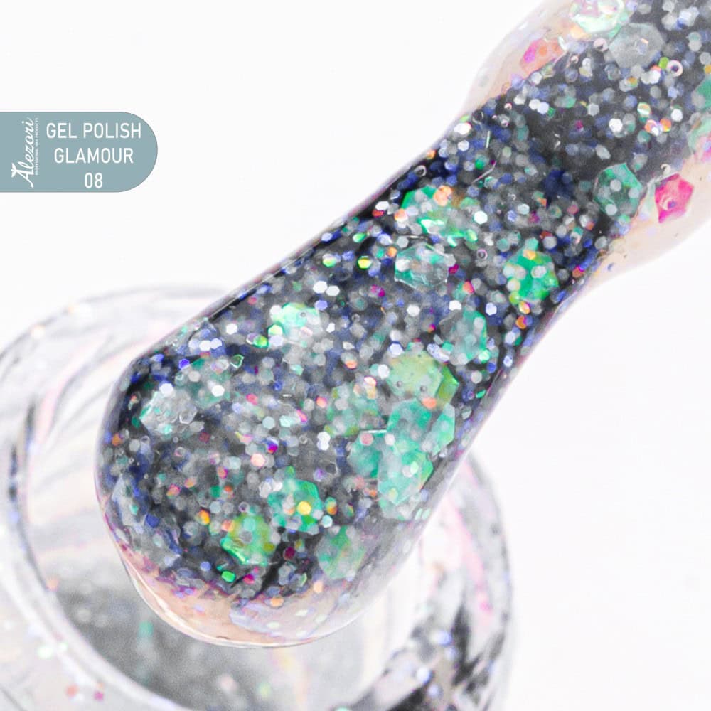 GEL POLISH GLAMOUR 08 (731)_HEMA-1000x1000 GEL POLISH GLAMOUR 08 (№731_GLITTER) 15ml - Image 1
