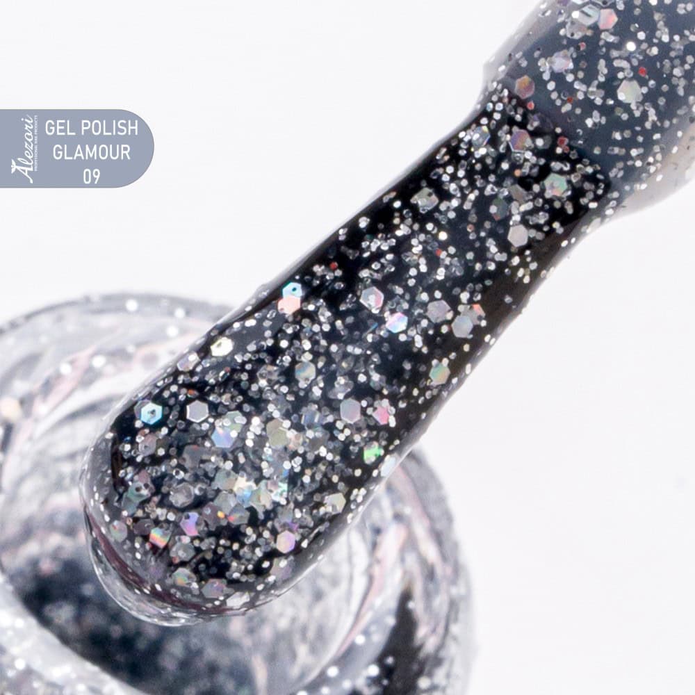 GEL POLISH GLAMOUR 09 (730)_HEMA-1000x1000 GEL POLISH GLAMOUR 09 (№730_GLITTER) 15ml - Image 1