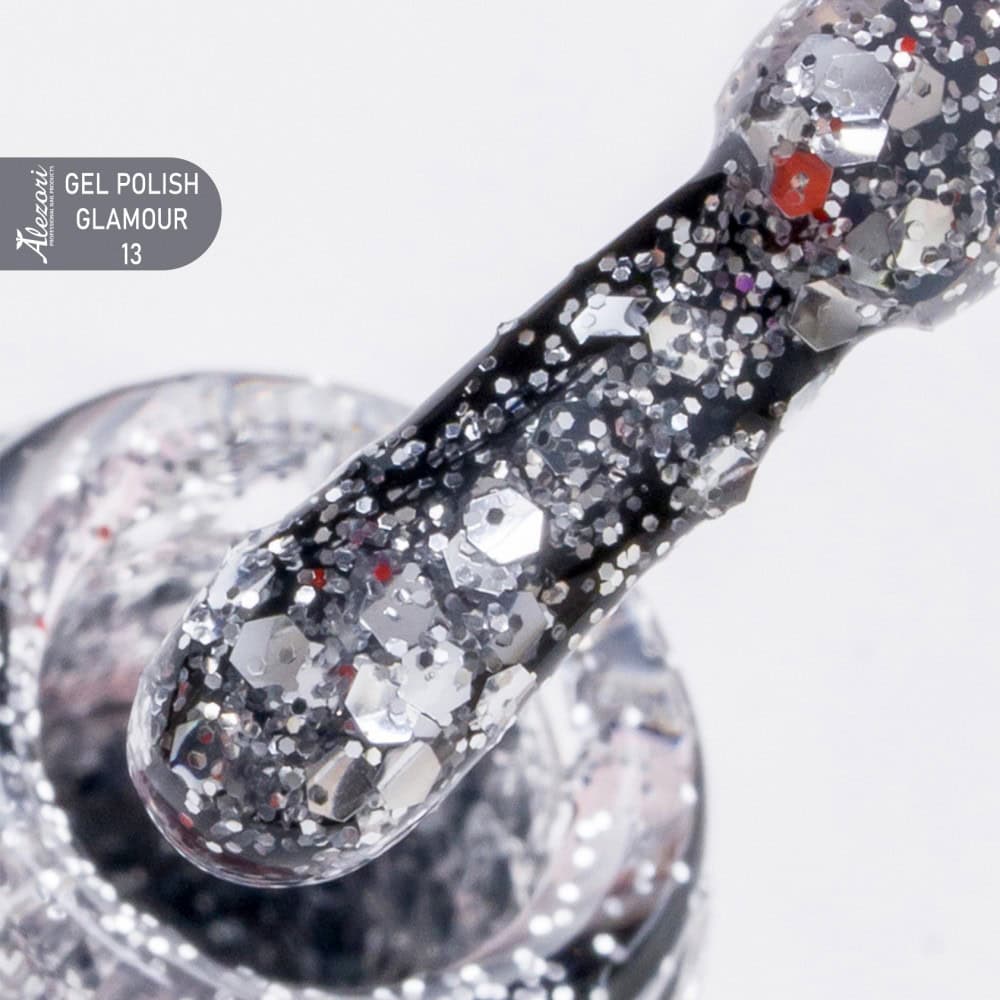GEL POLISH GLAMOUR 13 (600)_HEMA-1000x1000 GEL POLISH GLAMOUR 13 (№600_GLITTER) 15ml - Image 1