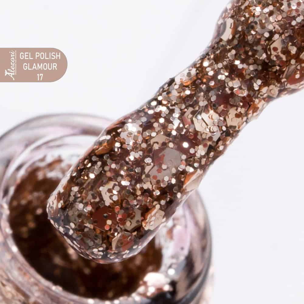 GEL POLISH GLAMOUR 17 (595)_HEMA-1000x1000 GEL POLISH GLAMOUR 17 (№595_GLITTER) 15ml. - Image 1