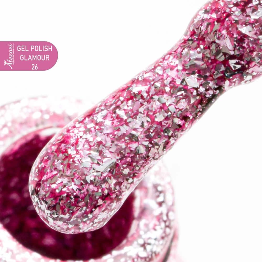 GEL POLISH GLAMOUR 26 (004)_HEMA-1000x1000 GEL POLISH GLAMOUR 26 (№004_GLITTER) 15ml. - Image 1