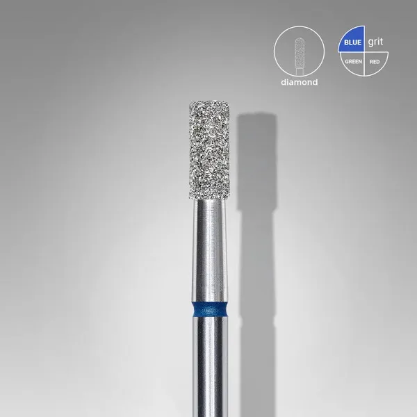 Diamond nail drill bit cylinder blue EXPERT head diameter 2,5 mm / working part 6 mm