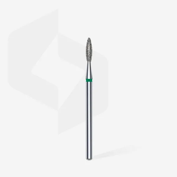 Diamond nail drill bit flame green EXPERT head diameter 2,1 mm / working part 8 mm