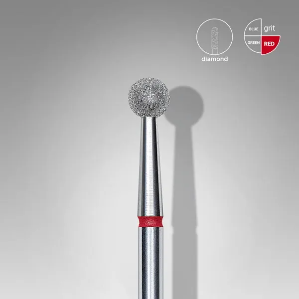 Diamond nail drill bit ball red EXPERT head diameter 4 mm