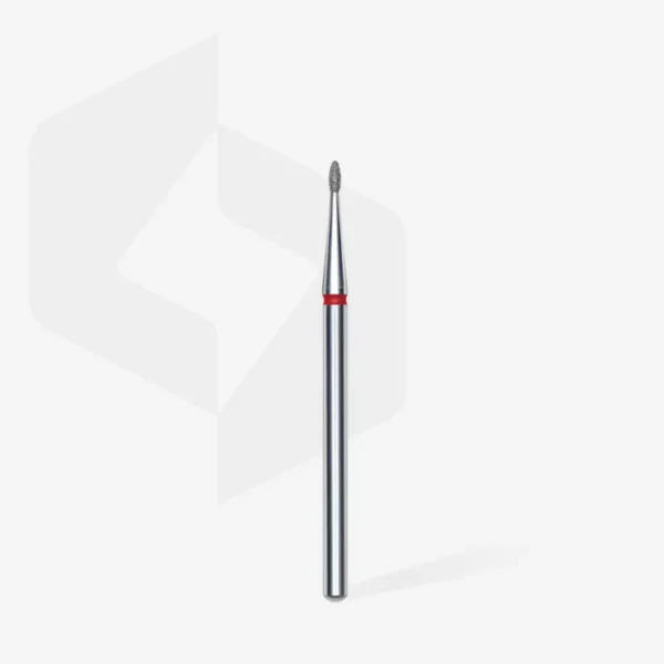 Diamond nail drill bit rounded bud red EXPERT head diameter 1,2 mm / working part 3 mm