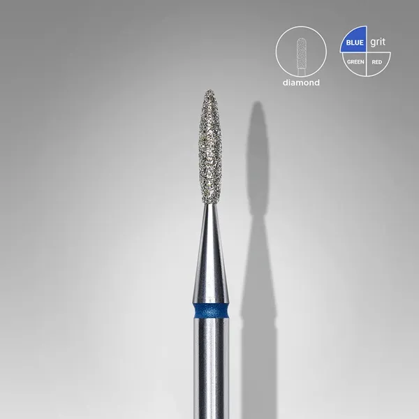 Diamond nail drill bit flame blue EXPERT head diameter 1,6 mm / working part 8 mm