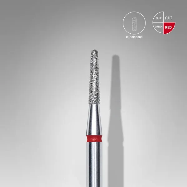 Diamond nail drill bit frustum red EXPERT head diameter 1,8 mm / working part 8 mm
